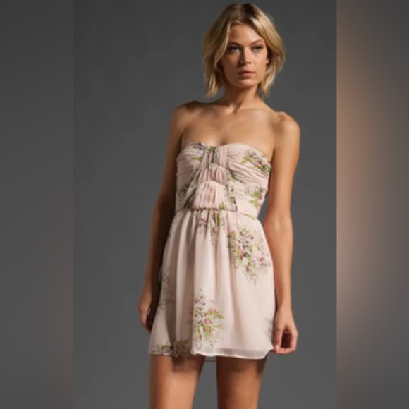 Twelfth Street by Cynthia Vincent Dresses & Skirts - Twelfth Street Cynthia Vincent Montego Shirred Floral Strapless Pink Dress - 2